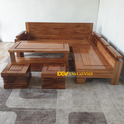 sofa go huong xam van go moc noi bat