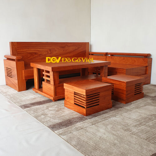 sofa phong khach nho 5mon go huong da