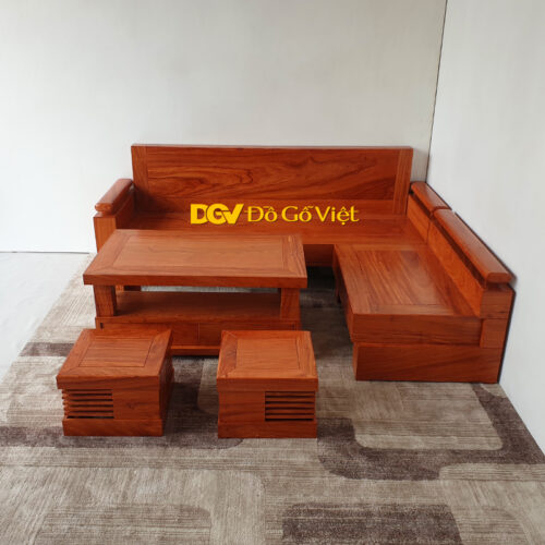 sofa phong khach nho 5mon go huong da